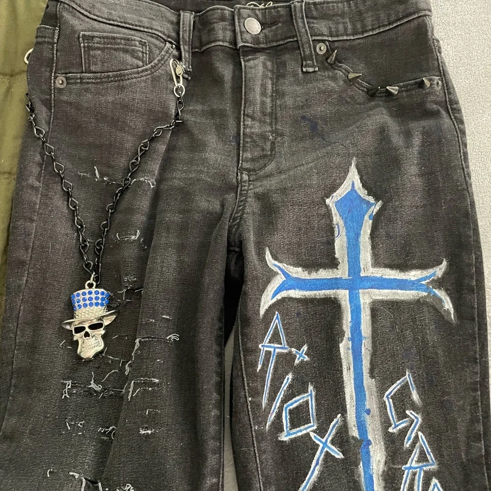 Hand painted jeans - Picture 2 of 4